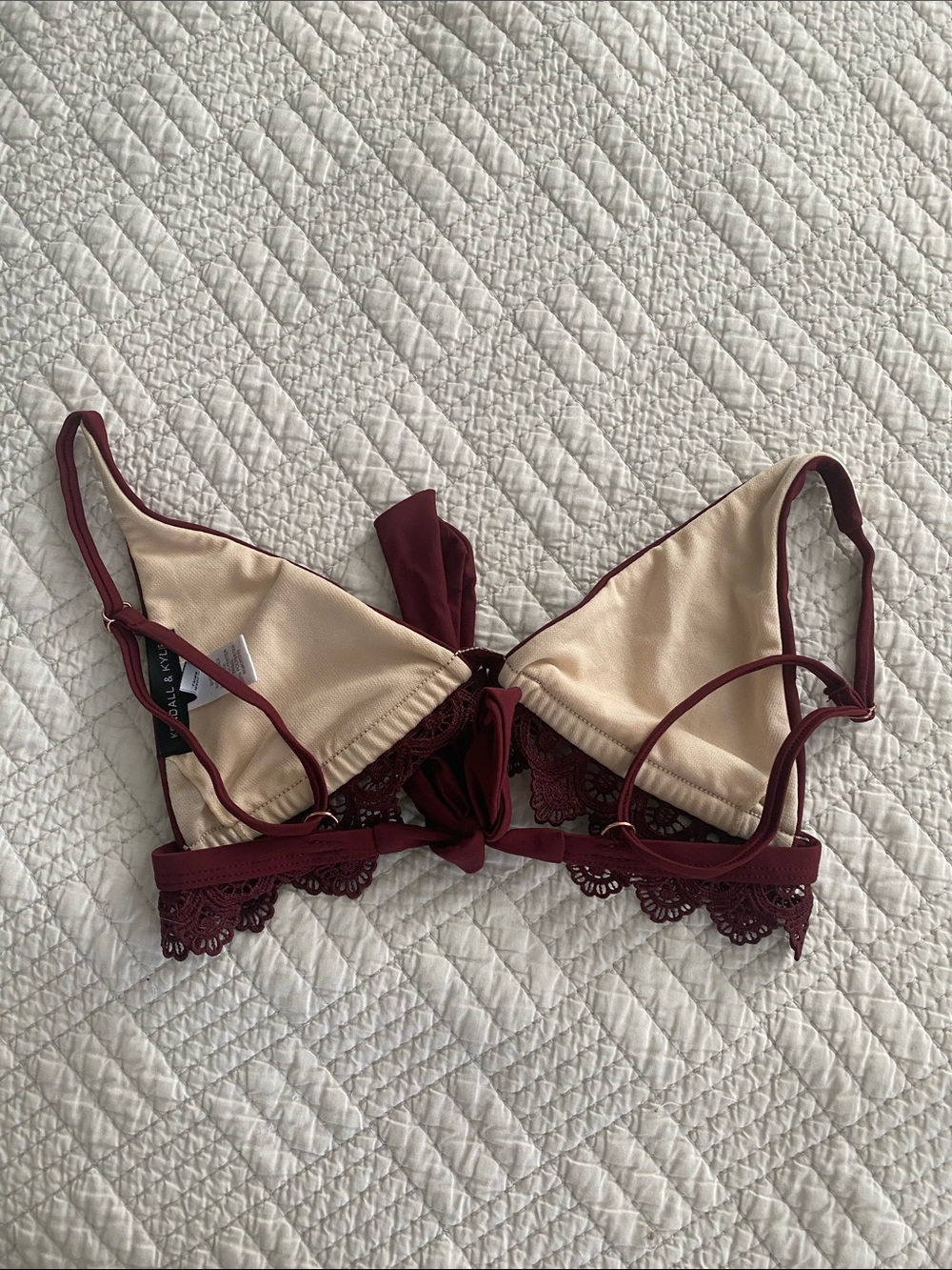 Kendall & Kylie Deep Burgundy Lace Bikini Top - Picture 3 of 3
